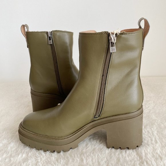 Sam&Libby Women's Camila Block Heel Boot Side Zip, Moss Green, Size 8 / 8.5 - Picture 11 of 15